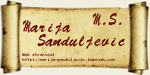 Marija Sanduljević vizit kartica